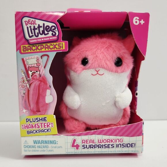 Real Littles Plushie HAMSTER Backpack W 4 Real Working Surprises Inside New Toy - Picture 1 of 5